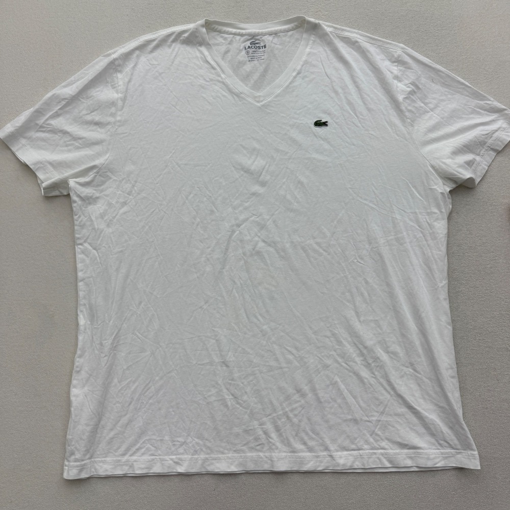 Lacoste T-Shirt Lot Mens 9 XXL White Green Orange V-Neck Pima Cotton 3 Pack - Picture 3 of 13